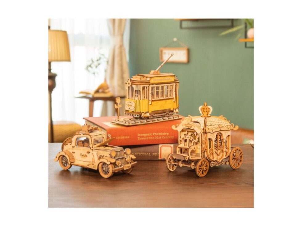 RoboTime - Dřevěné 3D puzzle - Historická tramvaj