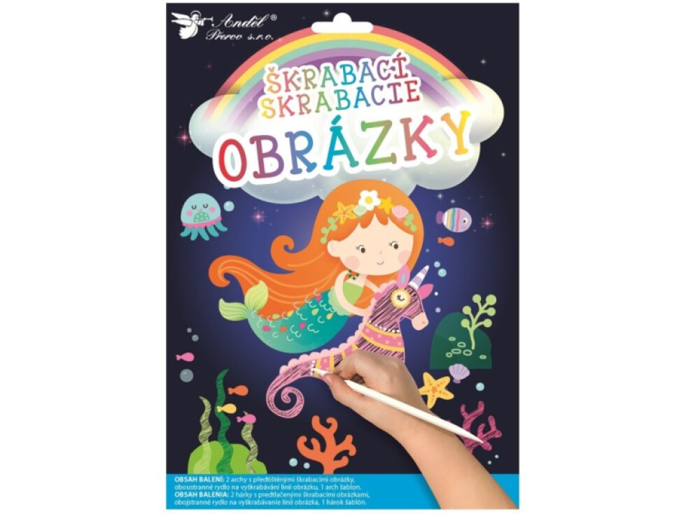 Škrabací obrázky - Mořská panna - 2 archy