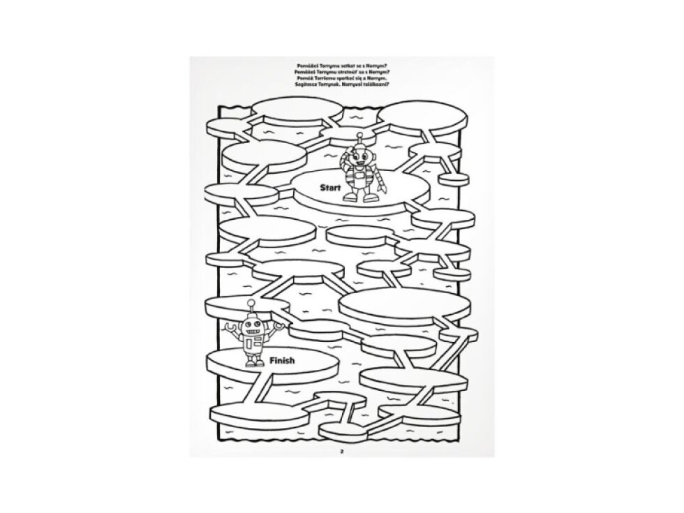 Omalovánky - Bludiště - Roboti