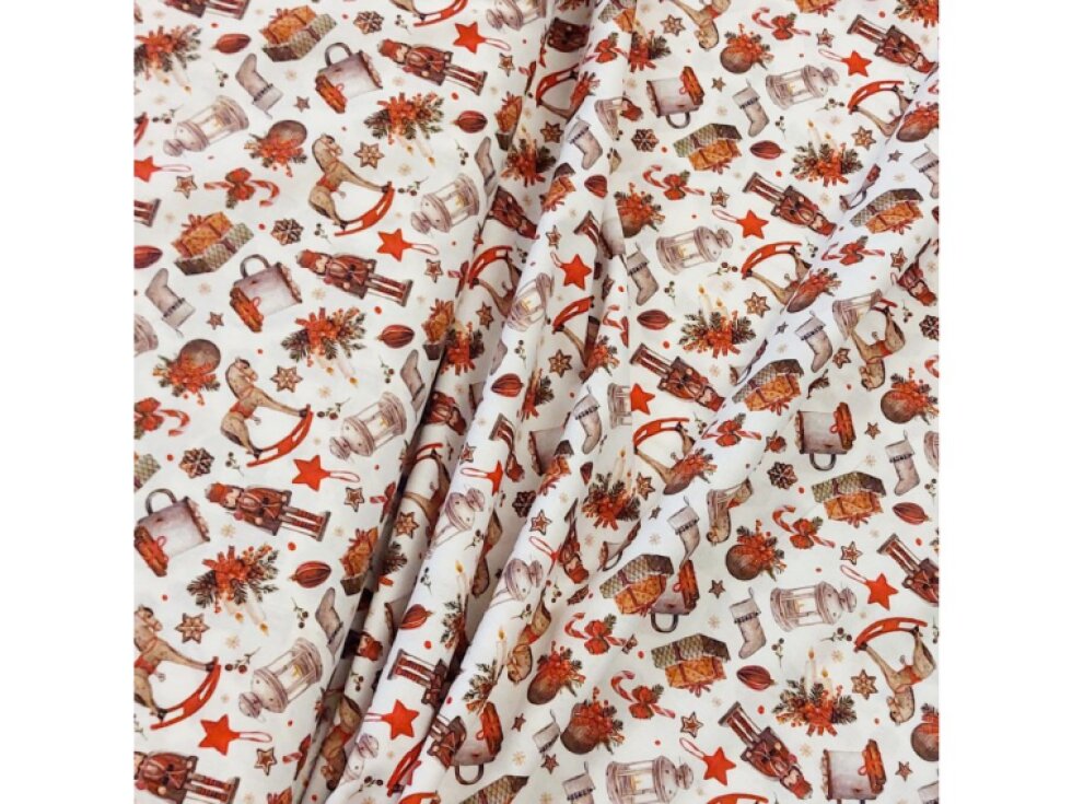 Plátno - Vánoce, louskáček, dárek, lucerna