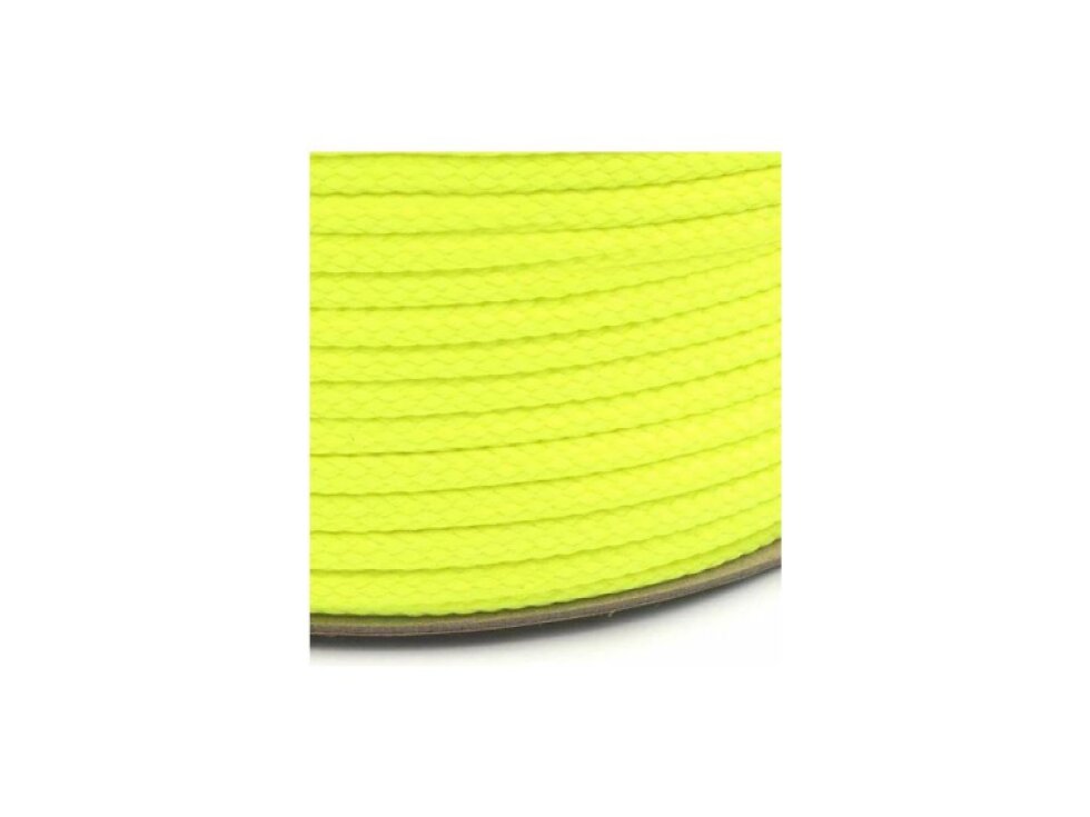 Oděvní šňůra kulatá PES, 4mm - Neonově žlutá