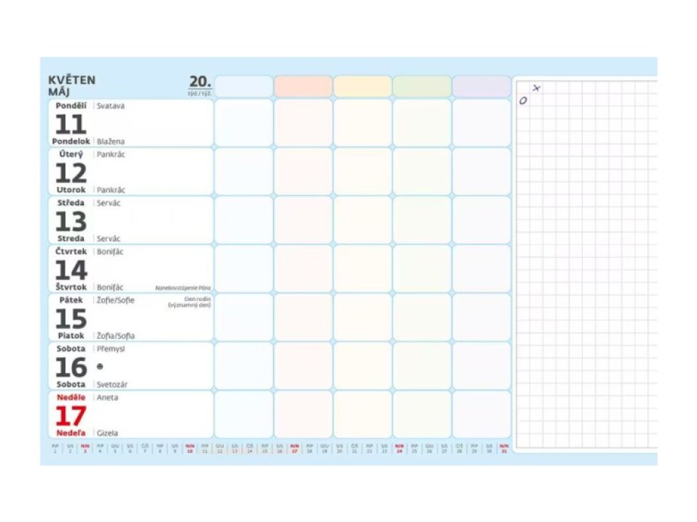 Maxi rodinný plánovací kalendář