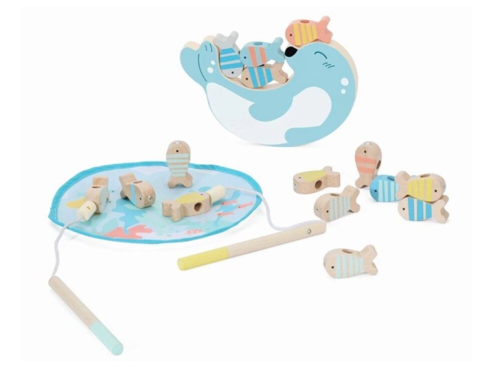 Hra Ryby/Rybář skládanka, dřevo