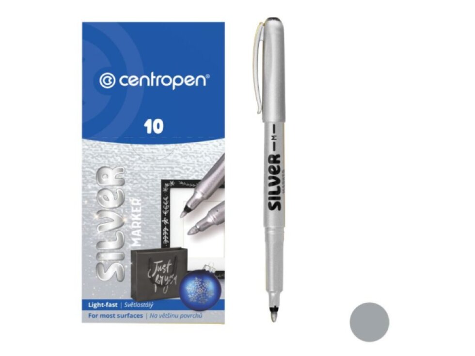 Popisovač CENTROPEN 2670 stříbrný 1,0mm