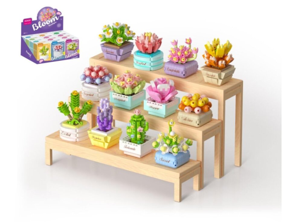 Stavebnice mini KOCO Sukulent v květináči plast mix druhů