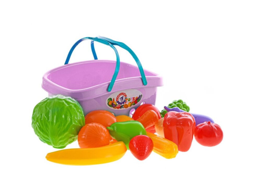 Ovoce a zelenina v plastovém košíku