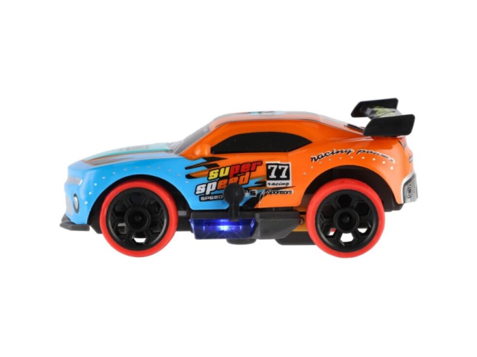 Auto RC závodní 2,4GHz plast 12cm na baterie oranžové