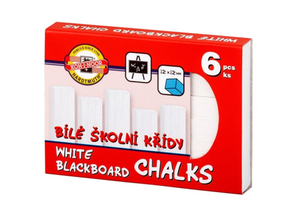 KOH-I-NOOR Školní křídy - bílé - 6 ks
