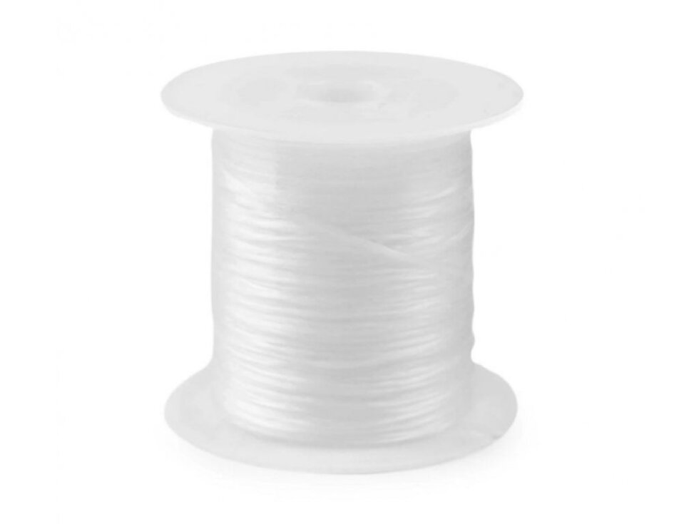 Pruženka, gumička plochá 1 mm - Bílá