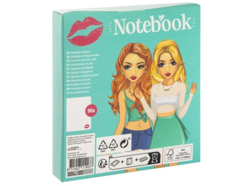 Zápisník s kuličkovým perem - Besties, modrý