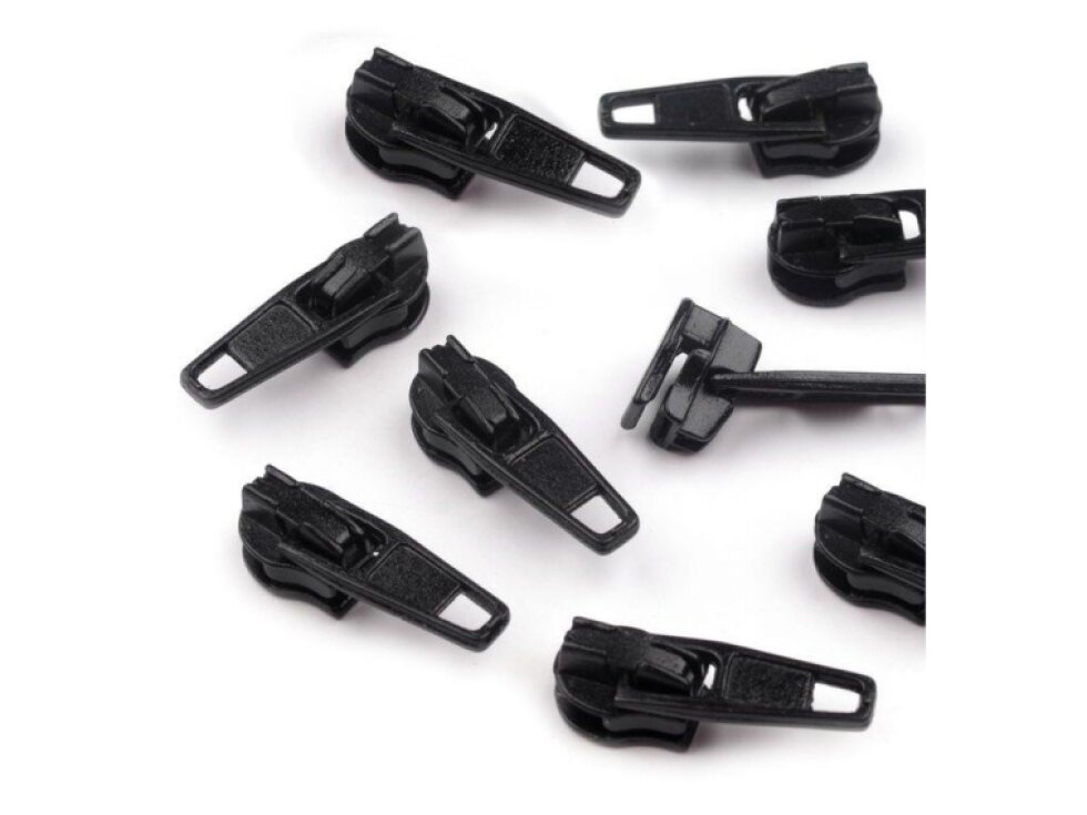 Jezdec ke spirálovým zipům 3mm s aretací - Černá