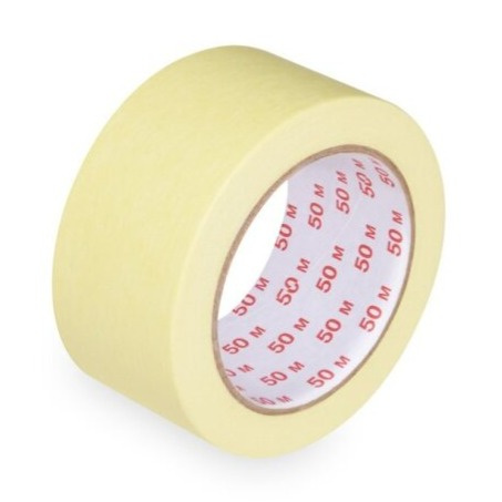 Lepící páska krepová, malířská 50 mm x 50 m hladká ŽLUTÁ