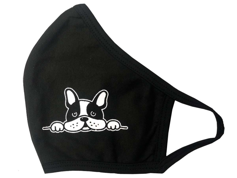 Delami Bavlněná rouška 2-vrstvá, černá buldoček