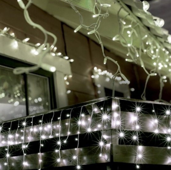 LED svietiaci záves cencúľ 5m KKF 158/WH, studená biela