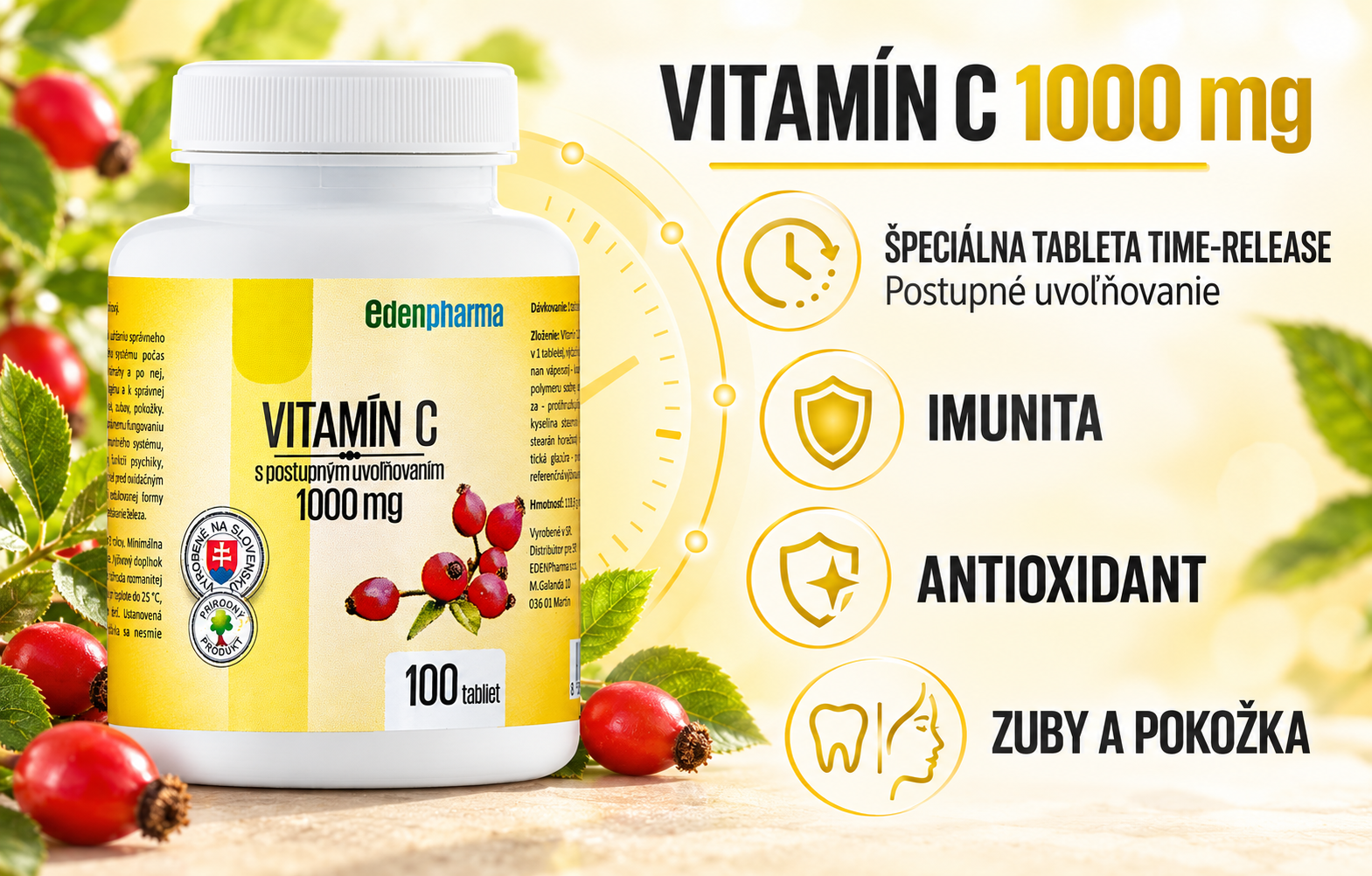 EDENPharma Vitamín C 1000 mg + šíp.extrakt