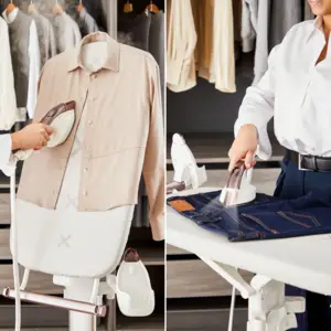 Naparovač odevov so stojanom Tefal Ixeo Vision QT1811E0 biela