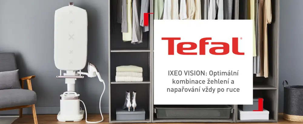 Naparovač odevov so stojanom Tefal Ixeo Vision QT1811E0 biela