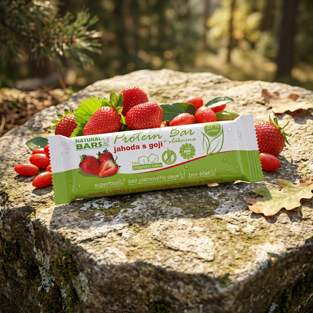 Jahodová tyčinka s goji proteinová - 40 g