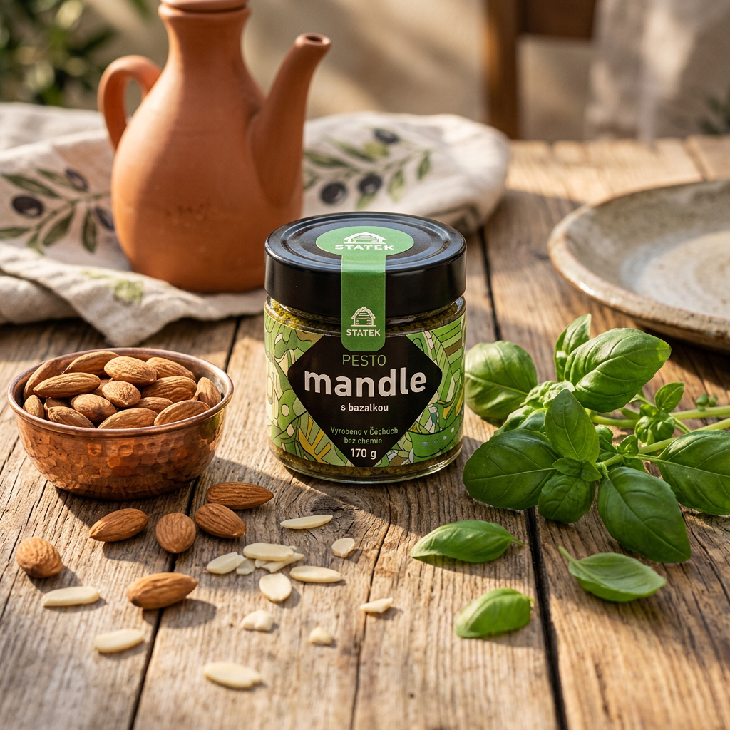 Pesto mandle s bazalkou - 170 g