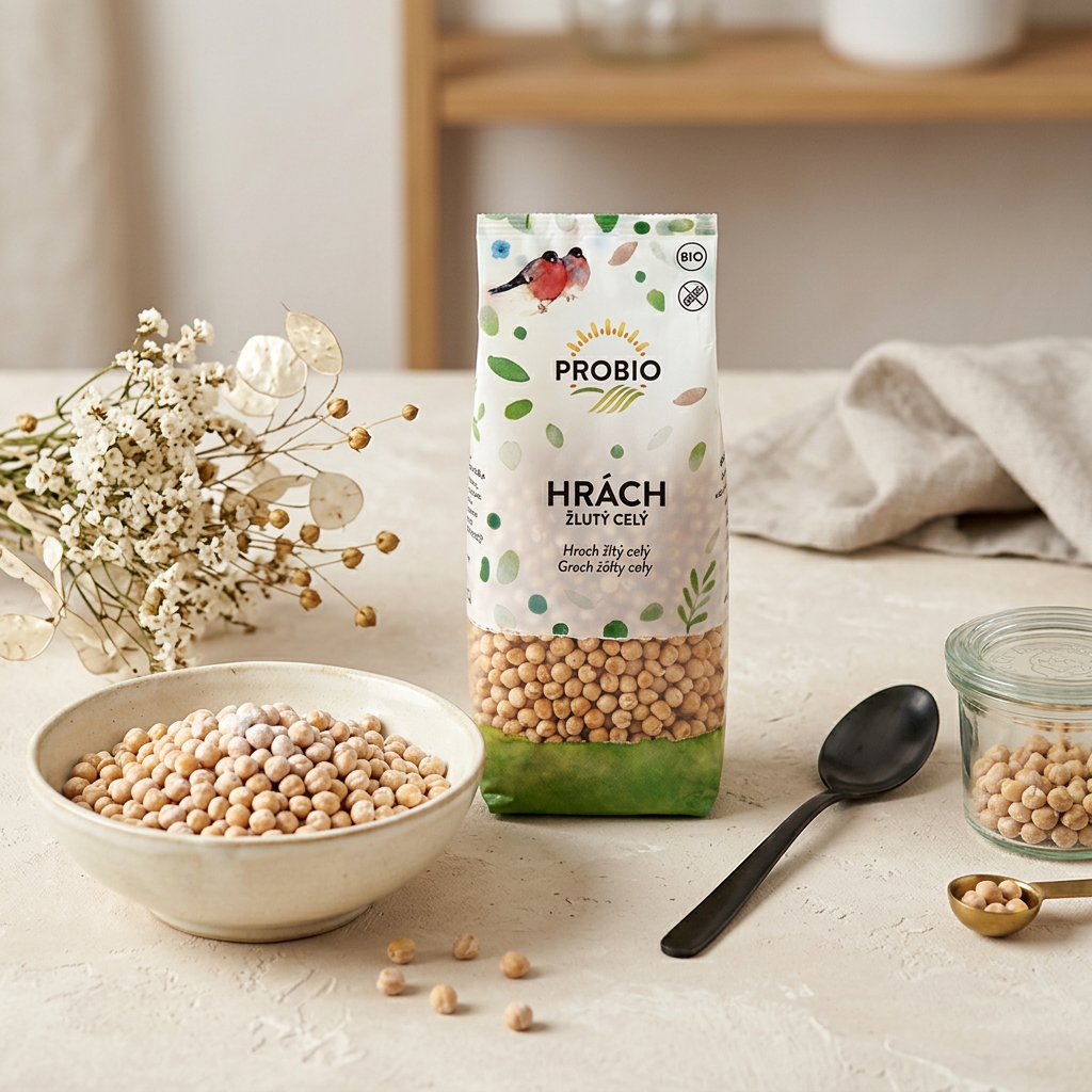 Hrách BIO žlutý celý loupaný - 3 kg