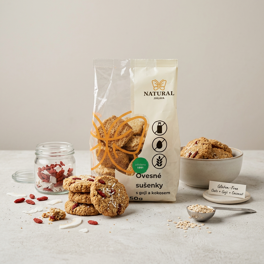 Ovesné sušenky s goji a kokosem - 150 g