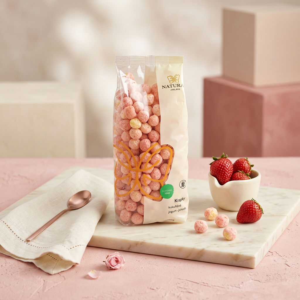 Kukuřičné křupky jogurt jahoda - 140 g