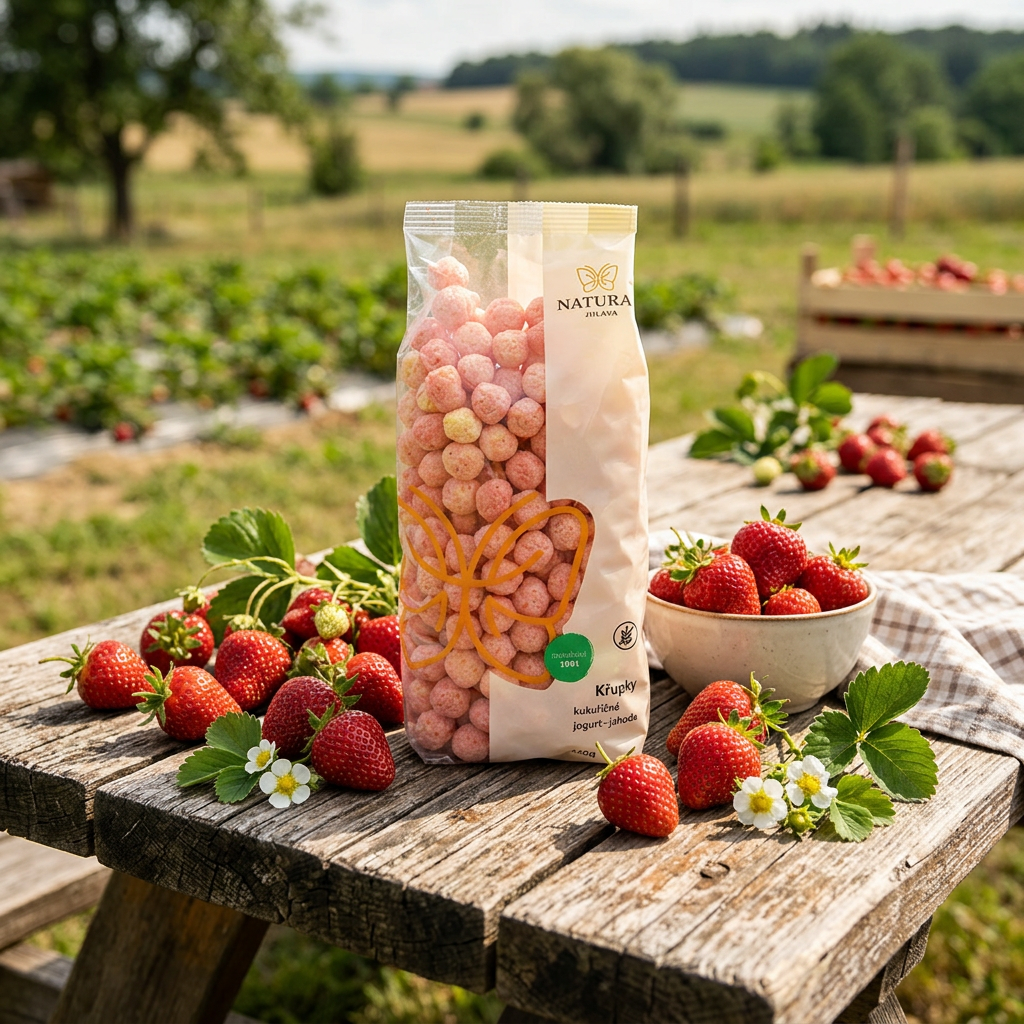 Kukuřičné křupky jogurt jahoda - 140 g