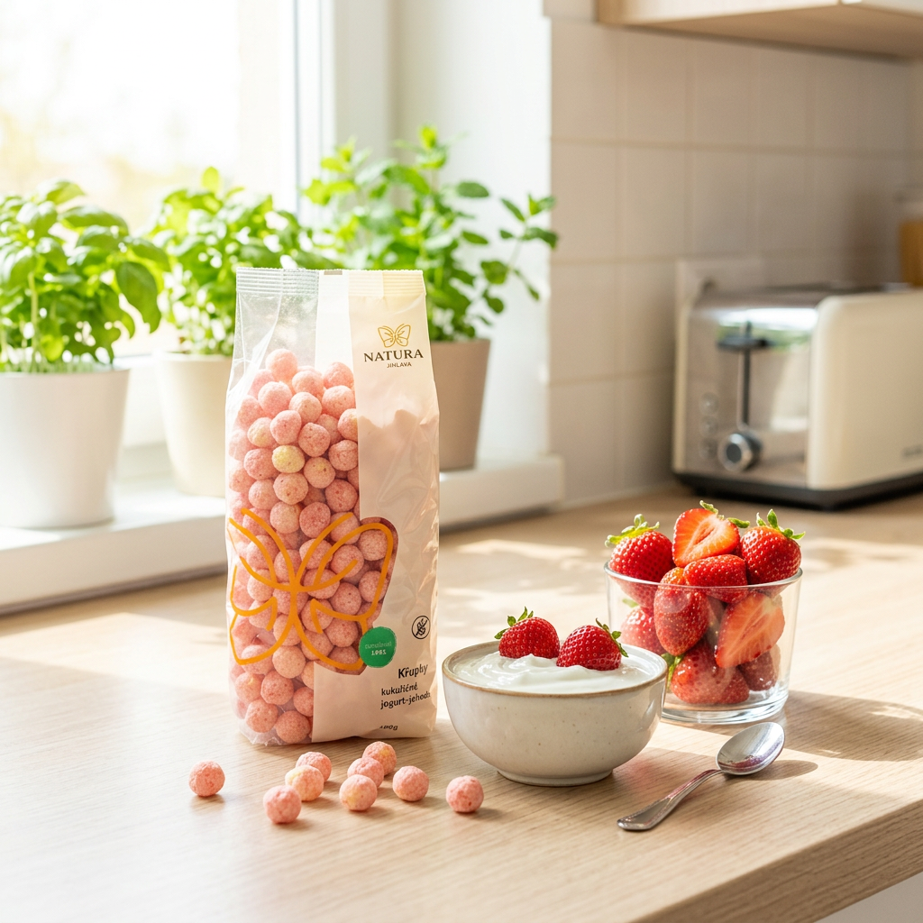 Kukuřičné křupky jogurt jahoda - 140 g