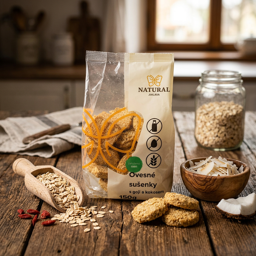 Ovesné sušenky s goji a kokosem - 150 g