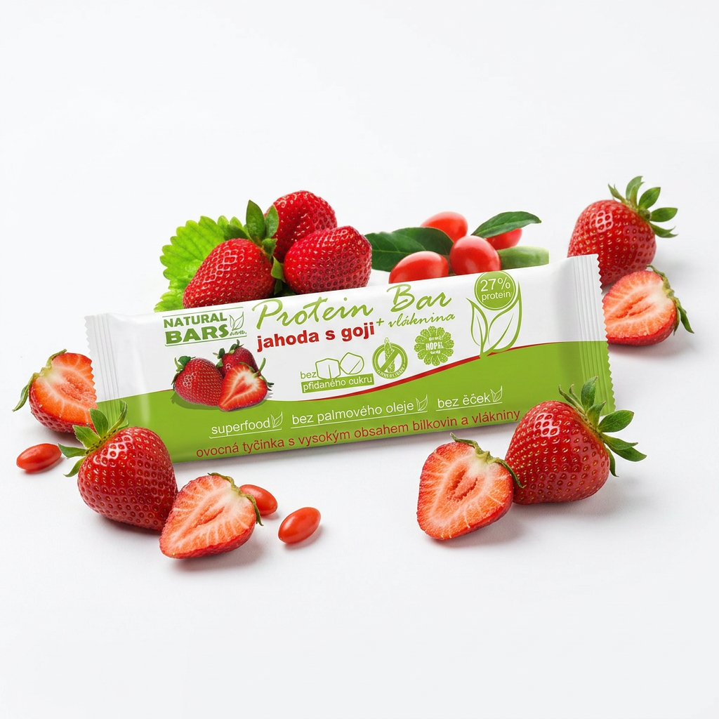 Jahodová tyčinka s goji proteinová - 40 g