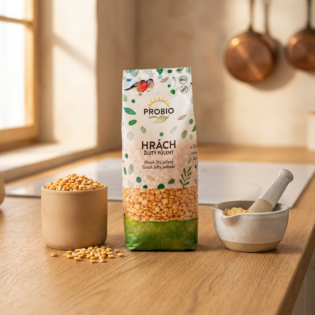 Hrách BIO žlutý loupaný půlený - 3 kg
