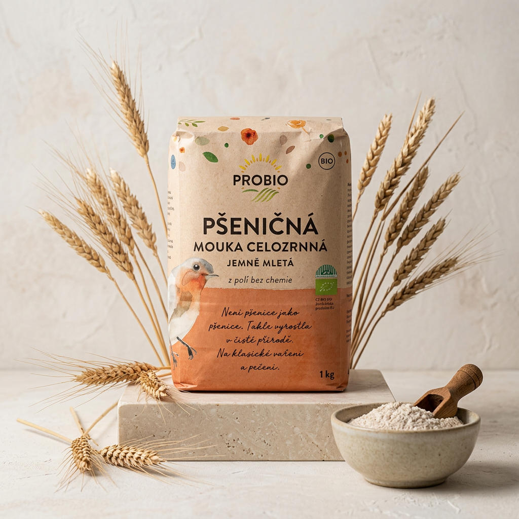 Pšeničná celozrnná mouka BIO jemně mletá