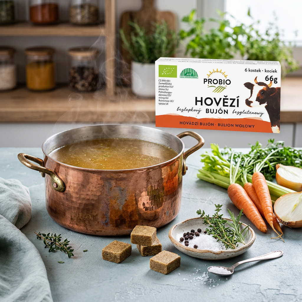 Bujón BIO - hovězí kostky (6 x 0,5 l)