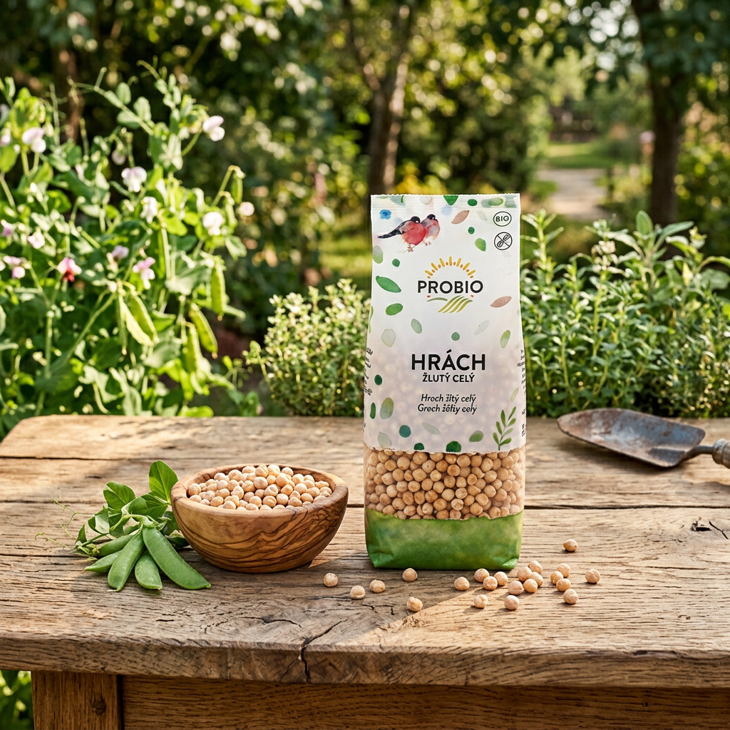 Hrách BIO žlutý celý loupaný - 3 kg