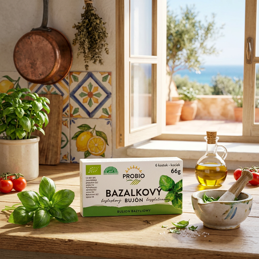 Bujón BIO - bazalkové kostky (6 x 0,5 l)