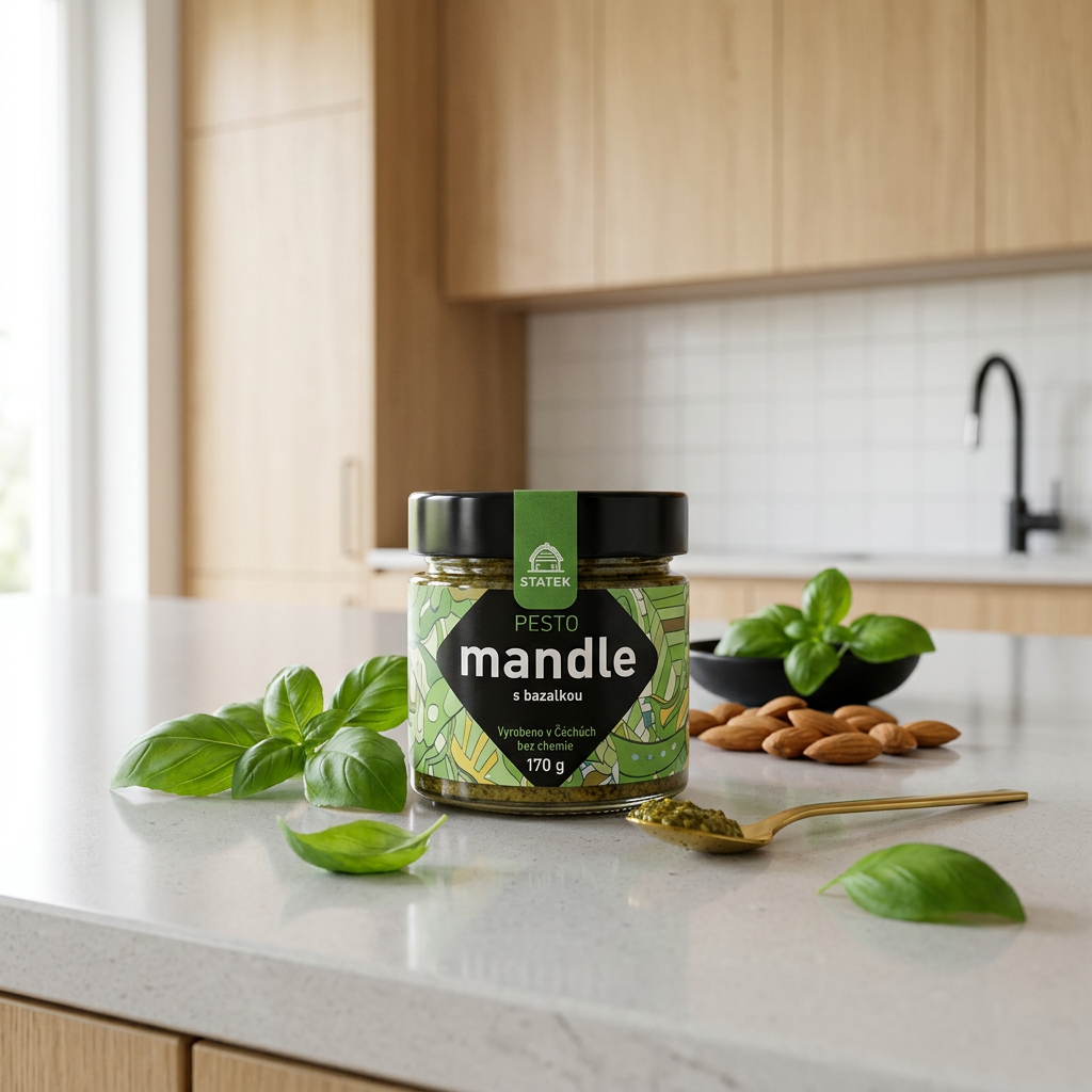 Pesto mandle s bazalkou - 170 g
