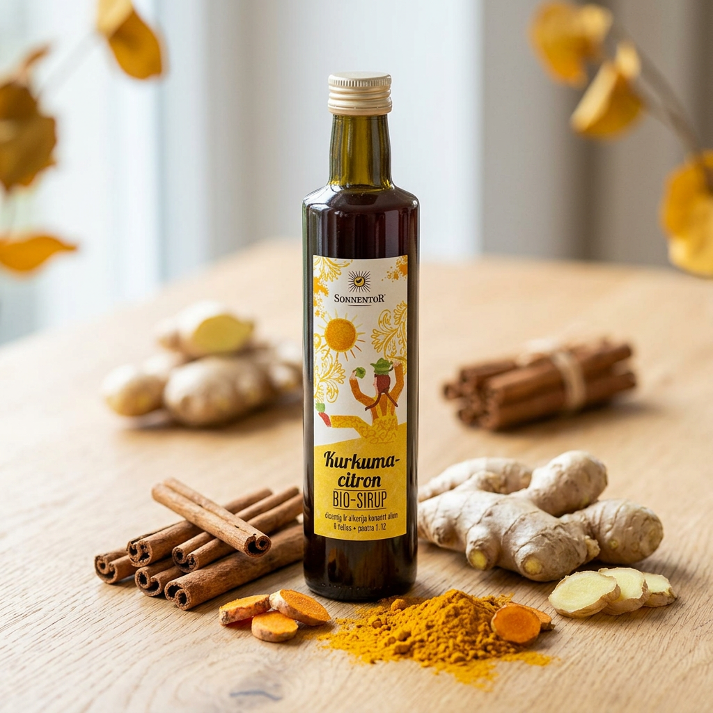 Hruškový sirup BIO s kurkumou a kořením - 500 ml