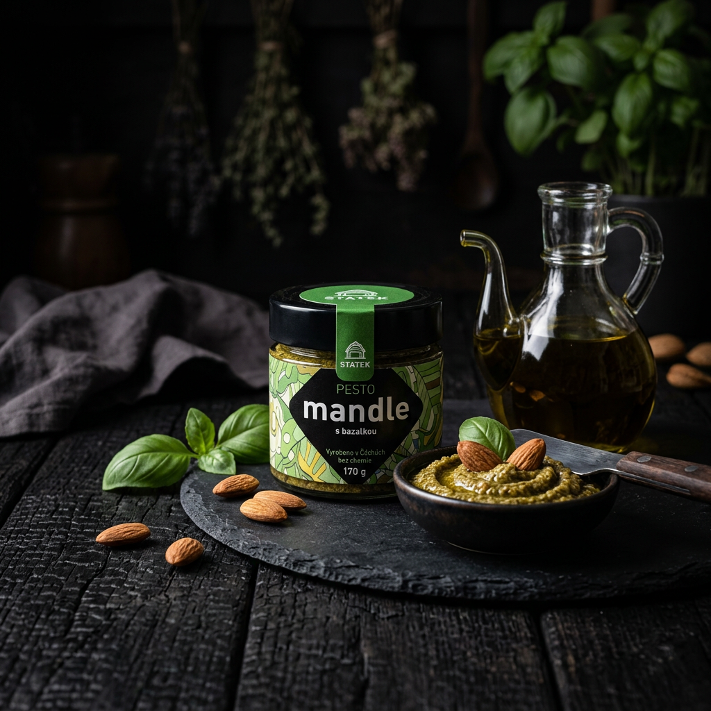 Pesto mandle s bazalkou - 170 g