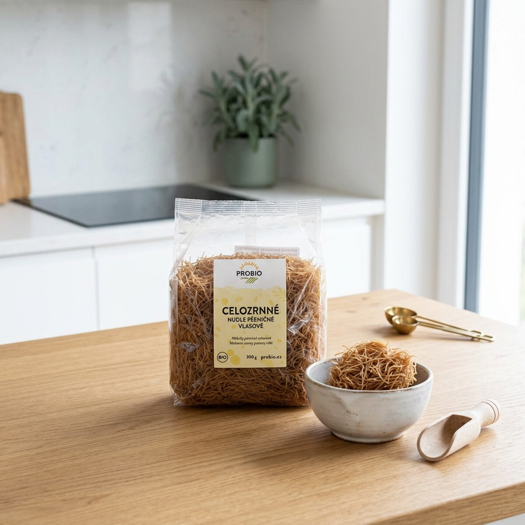Pšeničné nudle BIO celozrnné vlasové - 300 g