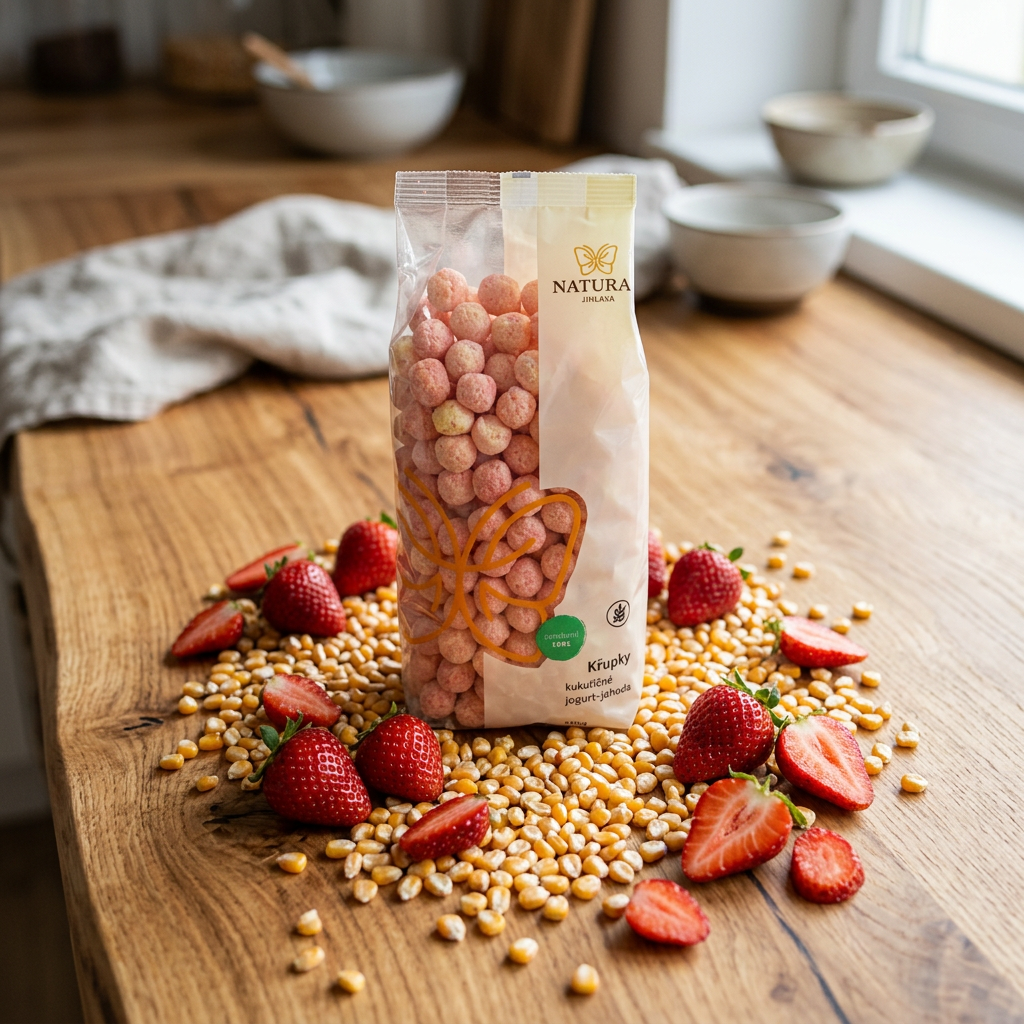 Kukuřičné křupky jogurt jahoda - 140 g