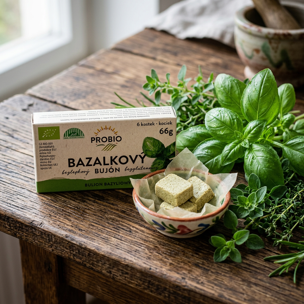 Bujón BIO - bazalkové kostky (6 x 0,5 l)