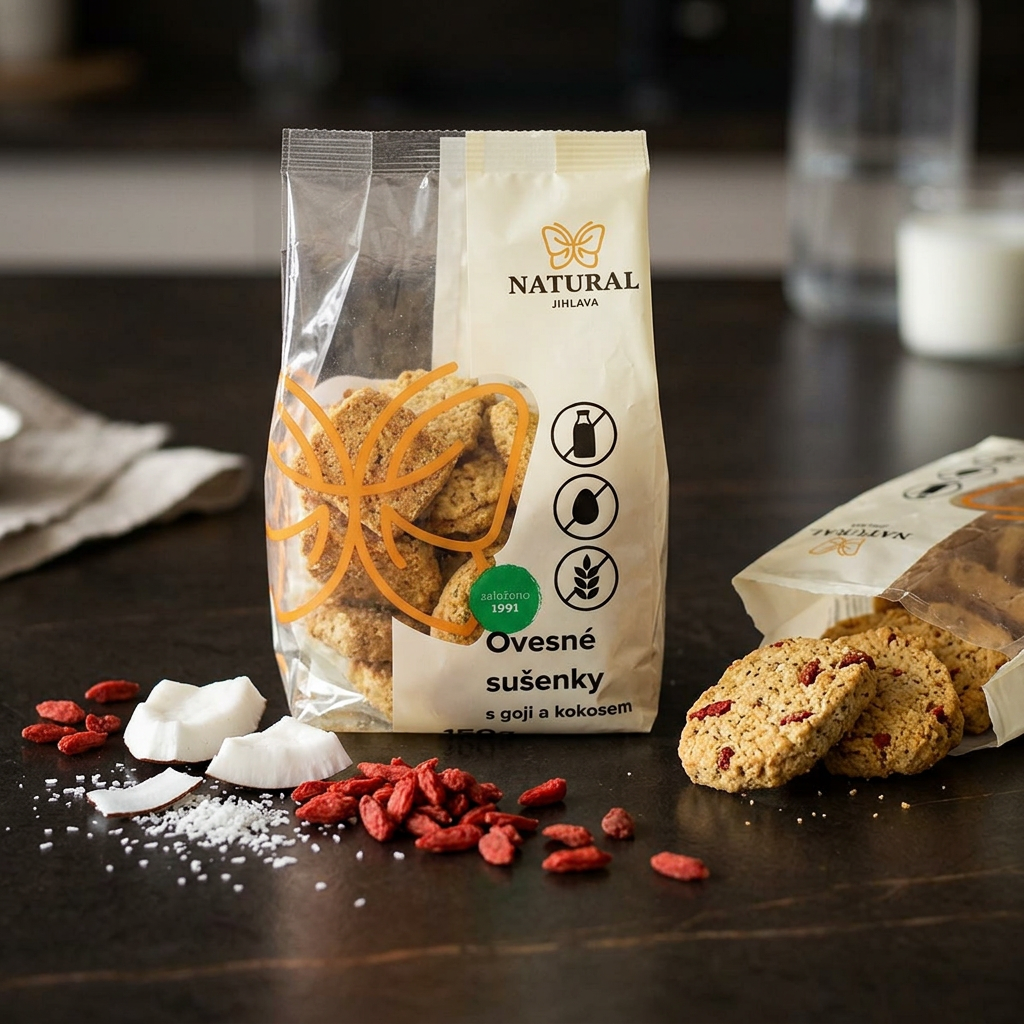 Ovesné sušenky s goji a kokosem - 150 g