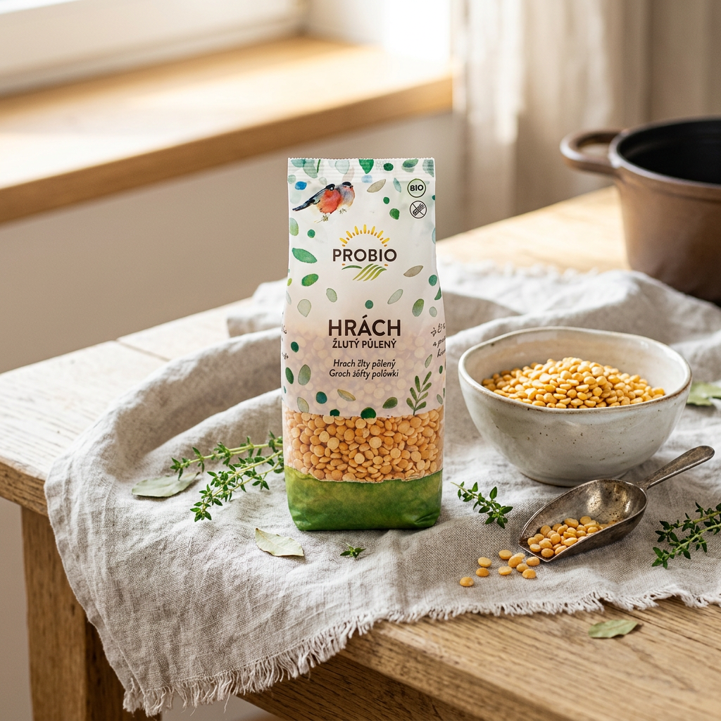 Hrách BIO žlutý loupaný půlený - 3 kg