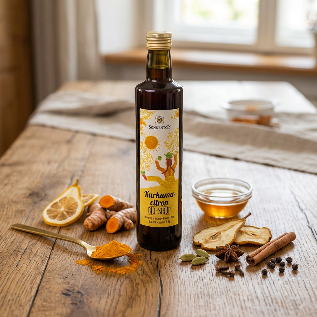 Hruškový sirup BIO s kurkumou a kořením - 500 ml