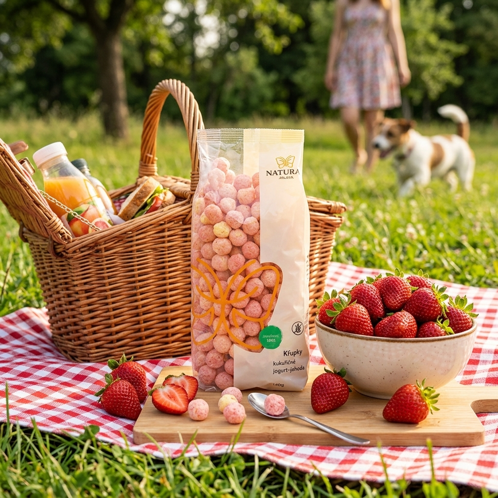 Kukuřičné křupky jogurt jahoda - 140 g