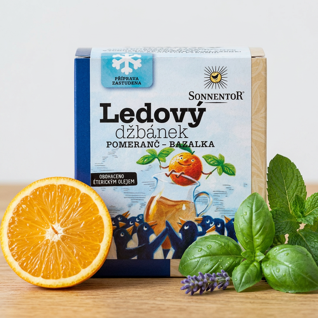 Ledový džbánek BIO pomeranč bazalka - 40 g