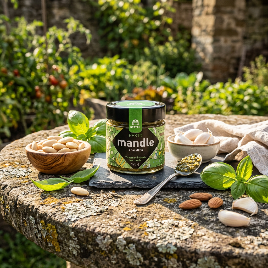 Pesto mandle s bazalkou - 170 g