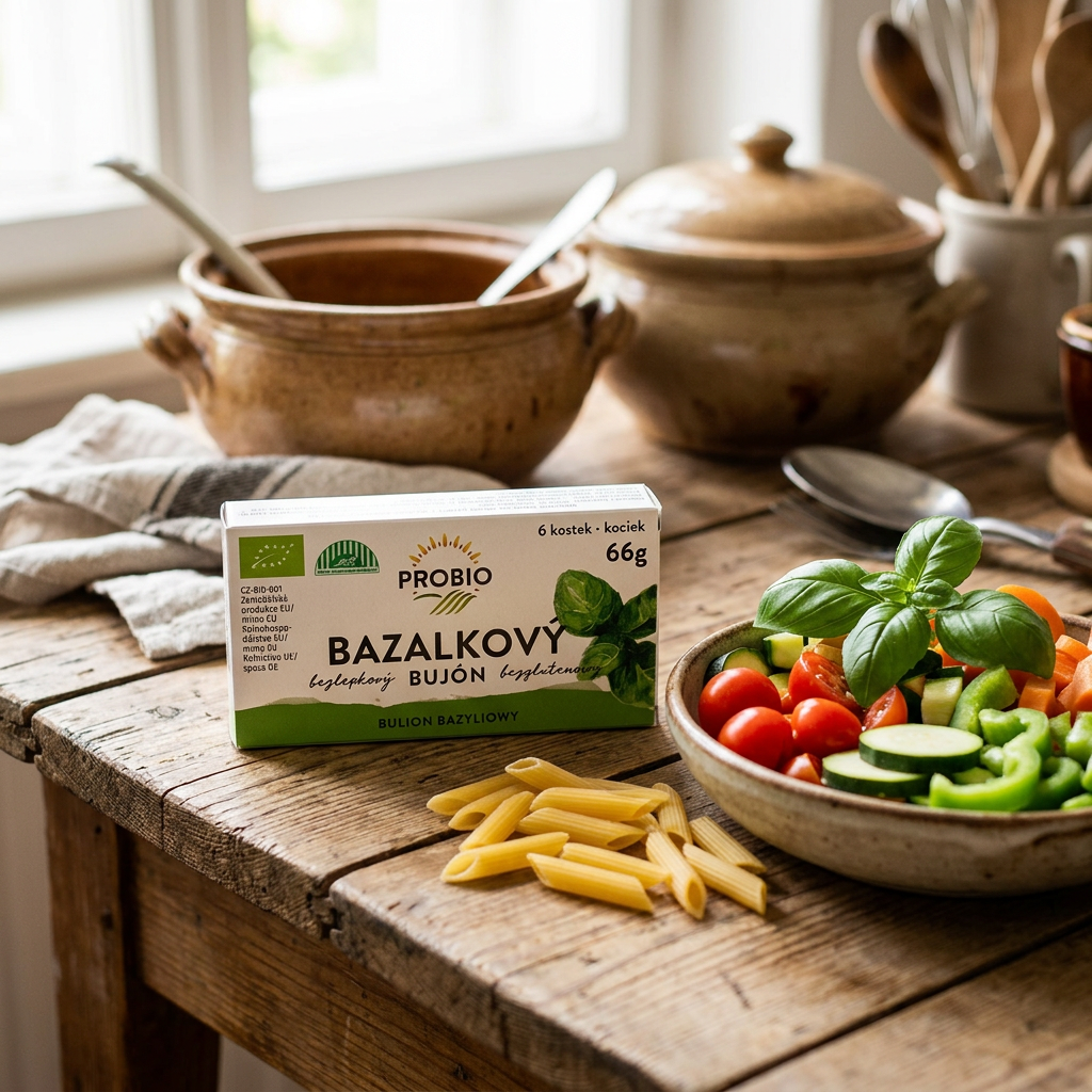 Bujón BIO - bazalkové kostky (6 x 0,5 l)