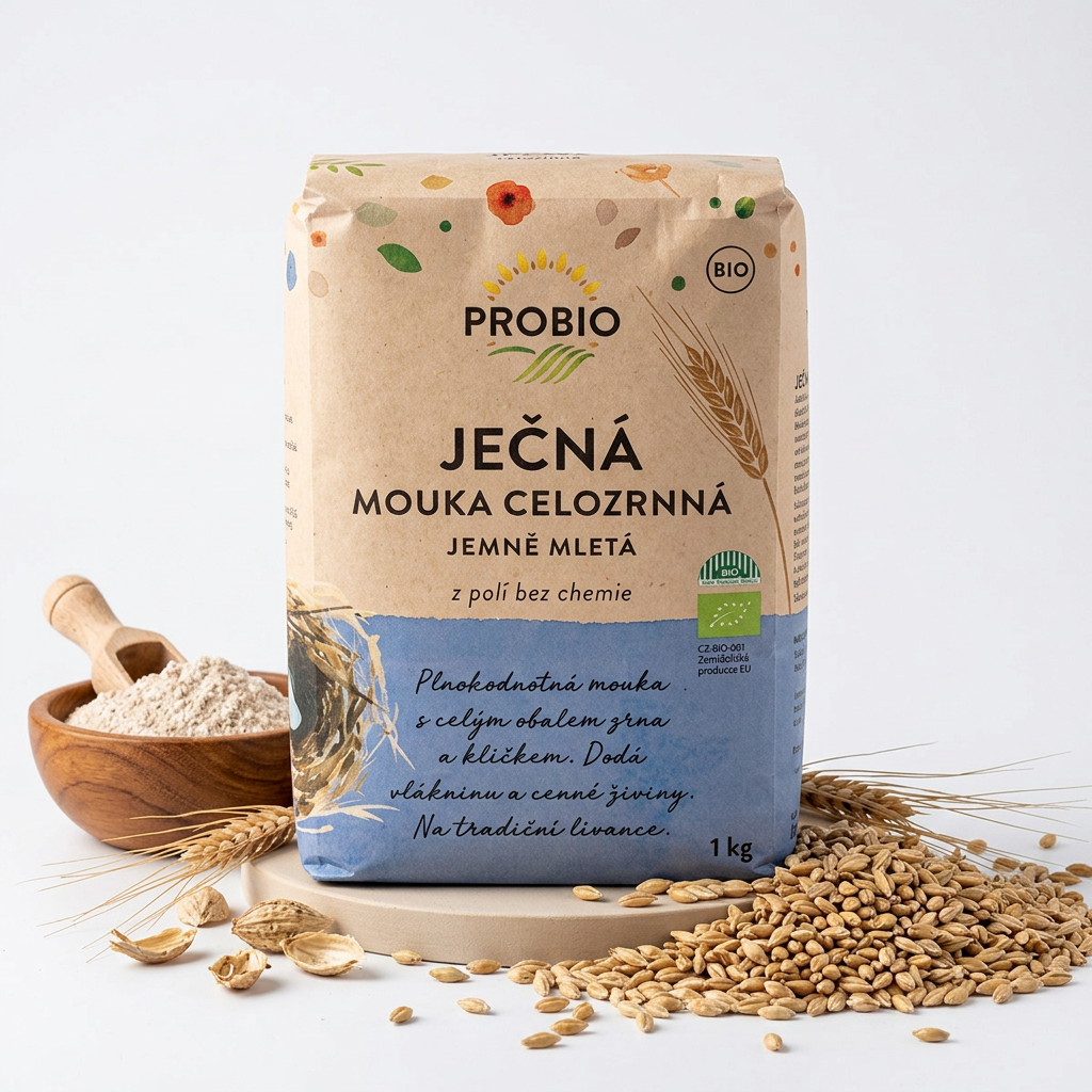 Ječná celozrnná mouka BIO jemně mletá