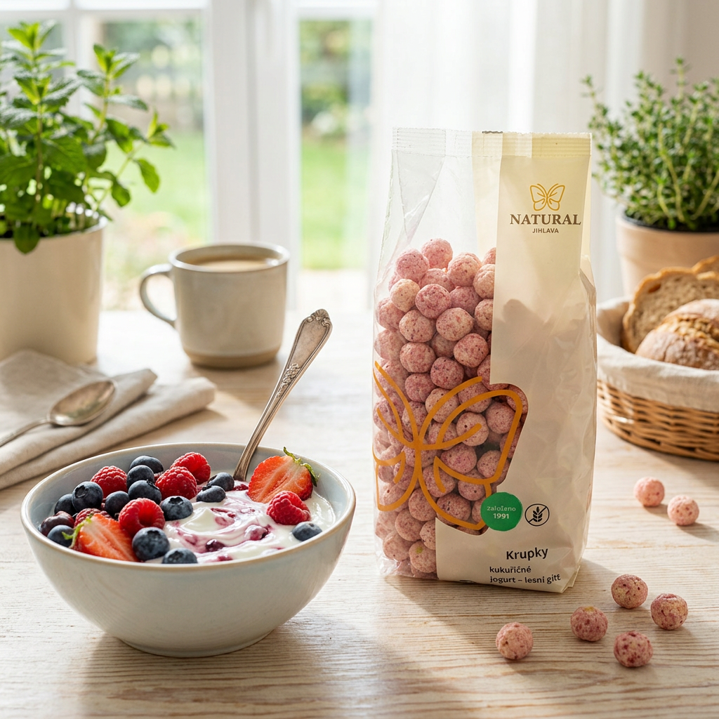 Kukuřičné křupky jogurt lesní ovoce - 140 g